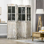 Paravent à 4 panneaux, séparateur de pièce de style ferme de 1,70 m de haut, pliable, portable, en bois, pour intérieur, avec panneaux noirs