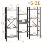 Étagère Celebalcony 71,6H x 57,8W, bibliothèque 4 niveaux avec 11 étagères ouvertes, grande bibliothèque ouverte pour la maison et le bureau