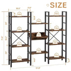 Étagère Celebalcony 71,6H x 57,8W, bibliothèque 4 niveaux avec 11 étagères ouvertes, grande bibliothèque ouverte pour la maison et le bureau