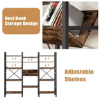Étagère Celebalcony 71,6H x 57,8W, bibliothèque 4 niveaux avec 11 étagères ouvertes, grande bibliothèque ouverte pour la maison et le bureau