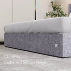 Lit de rangement relevable MAYEERTY sans bruit avec structure robuste, assemblage facile et élégante tête de lit ailée