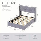 Lit de rangement relevable MAYEERTY sans bruit avec structure robuste, assemblage facile et élégante tête de lit ailée