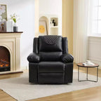 Fauteuil inclinable adulte GustoWave avec chauffage et massage, inclinable manuel réglable à 135° avec poches latérales de rangement et télécommande