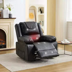 Fauteuil inclinable adulte GustoWave avec chauffage et massage, inclinable manuel réglable à 135° avec poches latérales de rangement et télécommande