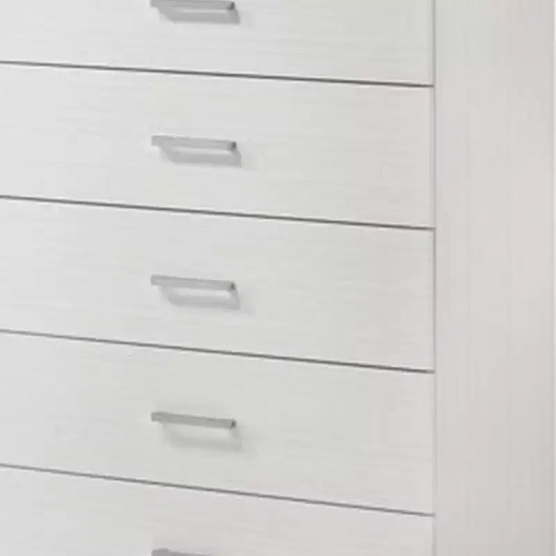 Commode Royal Hampton 5 tiroirs avec cadre en bois, blanche