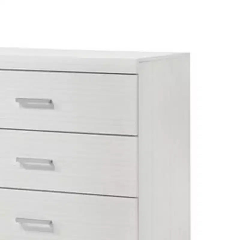 Commode Royal Hampton 5 tiroirs avec cadre en bois, blanche