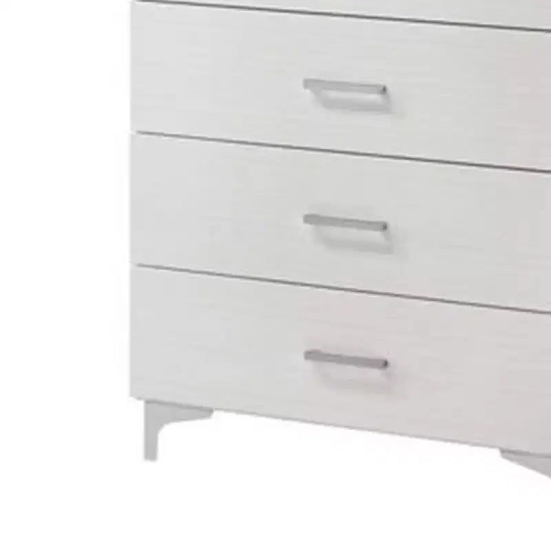 Commode Royal Hampton 5 tiroirs avec cadre en bois, blanche