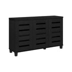 Galano Meuble à Chaussures 3 Portes 16 Paires avec Étagères Réglables Chêne Noir 45.3 L 13 P 28 H