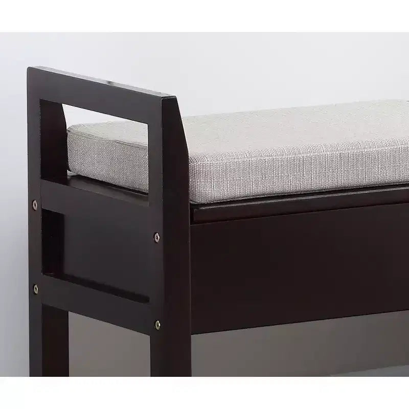 Banc à chaussures de rangement Homy Casa avec coussin, Organisateur d'entrée en bois, Expresso