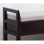 Banc à chaussures de rangement Homy Casa avec coussin, Organisateur d'entrée en bois, Expresso