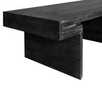 Table basse vintage en bois de 122 cm, table basse rectangulaire avec piètement en tréteaux pour salon - Panipeachy