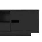 Table basse moderne avec lumières LED, table basse rectangulaire élégante avec espace de rangement, table basse laquée brillante pour salon, noire