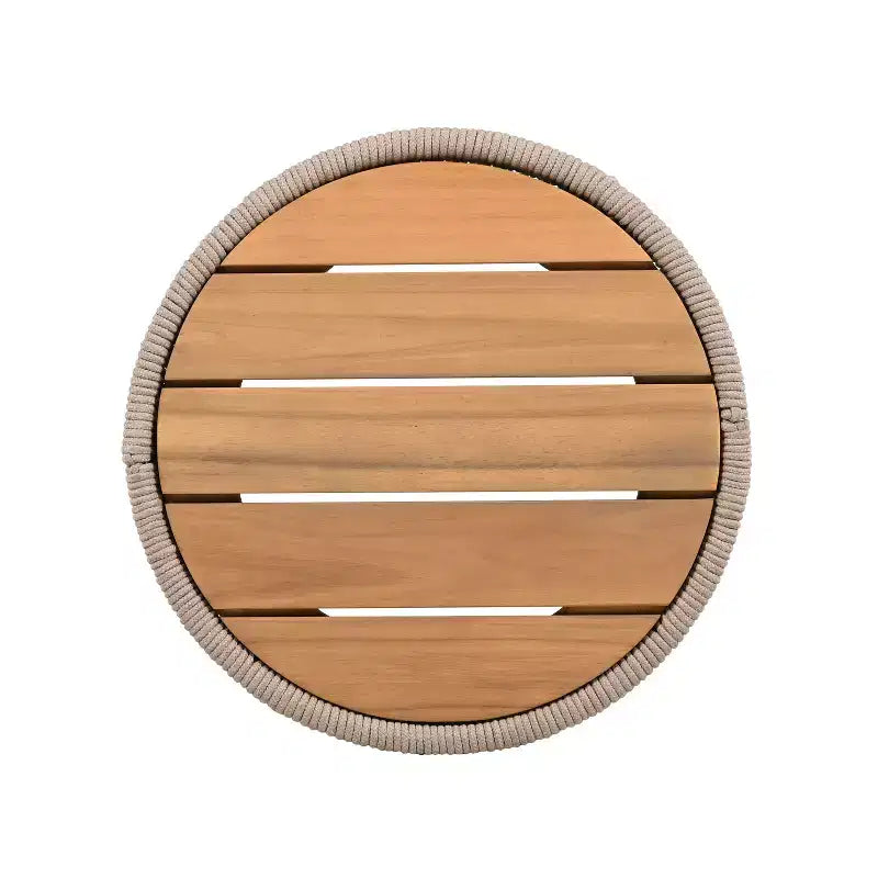 MAYEERTY Table d'appoint moderne rustique, 1 paquet, en bois d'acacia et corde, pour salon, chambre, patio