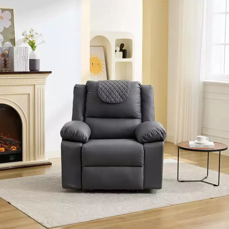 Fauteuil inclinable manuel avec fonctions Chauffage et Massage, inclinaison avant/arrière de 135°, poche latérale, options marron/gris/café/noir