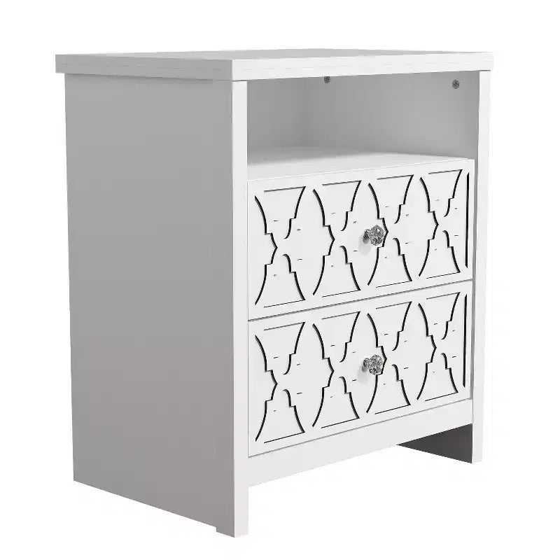 Table de chevet Galano à 2 tiroirs avec étagère ouverte 57,9 L 39,9 P 68,1 H (cm)