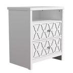 Table de chevet Galano à 2 tiroirs avec étagère ouverte 57,9 L 39,9 P 68,1 H (cm)