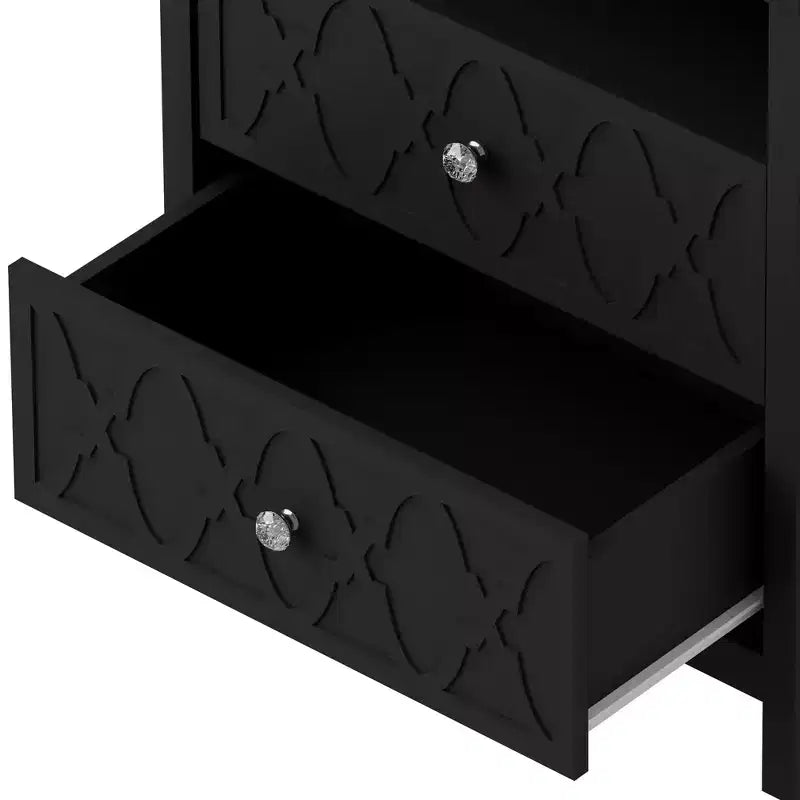 Table de chevet Galano à 2 tiroirs avec étagère ouverte 57,9 L 39,9 P 68,1 H (cm)