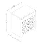Table de chevet Galano à 2 tiroirs avec étagère ouverte 57,9 L 39,9 P 68,1 H (cm)