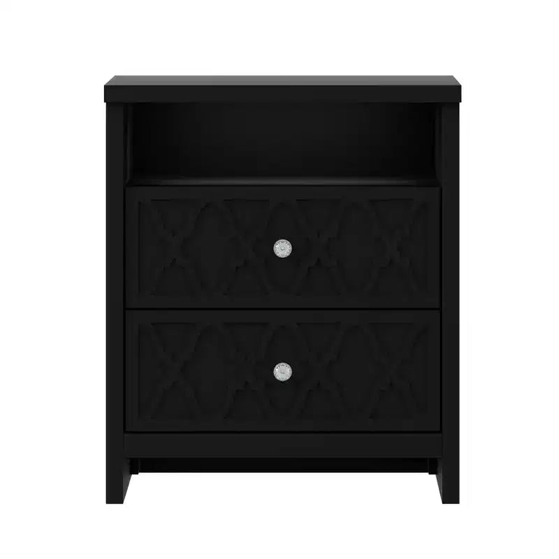 Table de chevet Galano à 2 tiroirs avec étagère ouverte 57,9 L 39,9 P 68,1 H (cm)