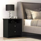 Table de chevet Galano à 2 tiroirs avec étagère ouverte 57,9 L 39,9 P 68,1 H (cm)