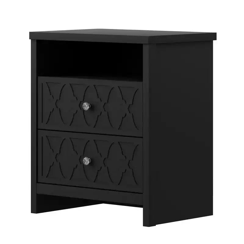 Table de chevet Galano à 2 tiroirs avec étagère ouverte 57,9 L 39,9 P 68,1 H (cm)