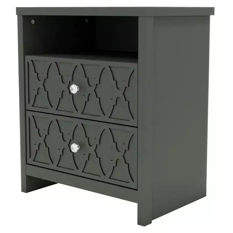 Table de chevet Galano à 2 tiroirs avec étagère ouverte 57,9 L 39,9 P 68,1 H (cm)