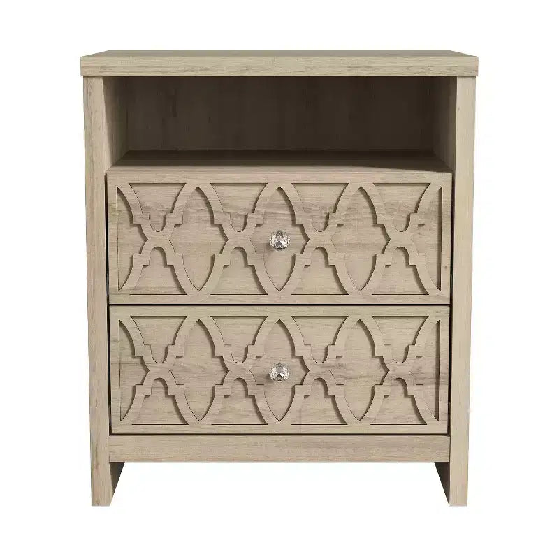 Table de chevet Galano à 2 tiroirs avec étagère ouverte 57,9 L 39,9 P 68,1 H (cm)