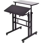 23,6 petit bureau debout avec roulettes, bureau debout mobile avec support, table debout sur roulettes, bureau d'ordinateur roulant réglable en hauteur