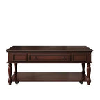 Table basse de ferme avec tiroir, table basse rectangulaire vintage avec roulettes verrouillables pour salon