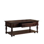 Table basse de ferme avec tiroir, table basse rectangulaire vintage avec roulettes verrouillables pour salon