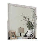 Miroir de commode Royal Hampton, bois massif blanc, cadre carré élégant de 38 pouces