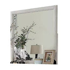 Miroir de commode Royal Hampton, bois massif blanc, cadre carré élégant de 38 pouces