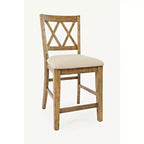 Jofran, tabouret de comptoir rembourré en bois massif style rustique Telluride (lot de 2)