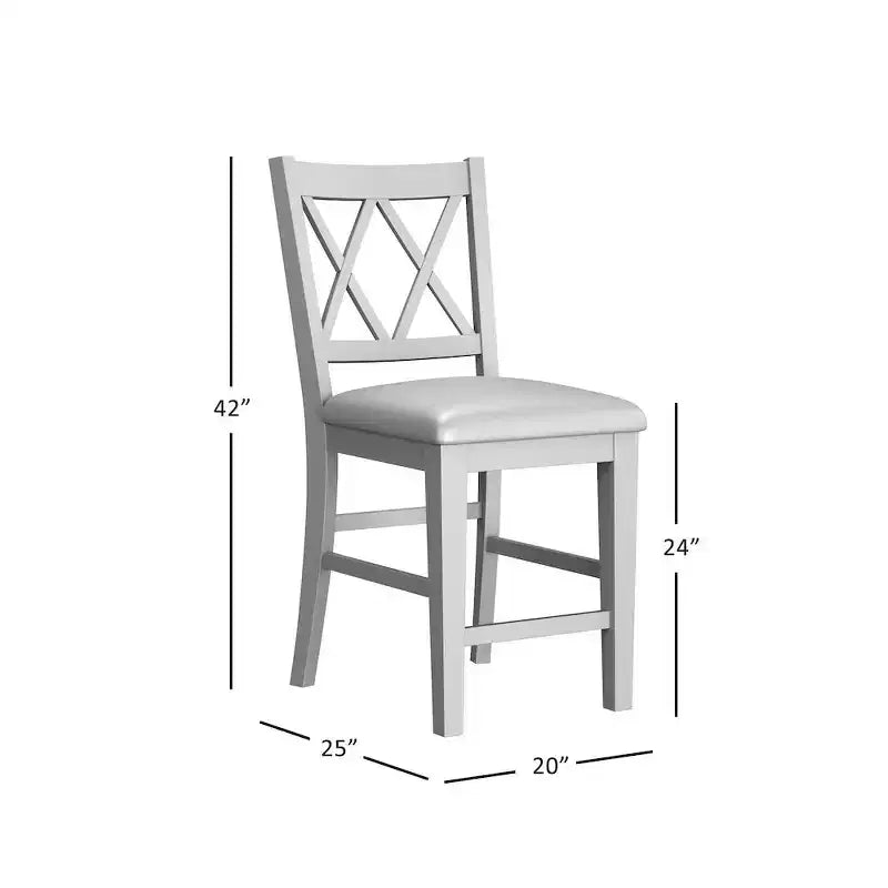 Jofran, tabouret de comptoir rembourré en bois massif style rustique Telluride (lot de 2)