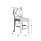 Jofran, tabouret de comptoir rembourré en bois massif style rustique Telluride (lot de 2)