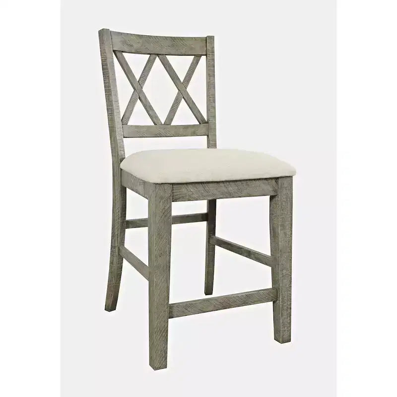 Jofran, tabouret de comptoir rembourré en bois massif style rustique Telluride (lot de 2)