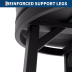 Lot de 2 tabourets de bar pivotants de 76 cm avec repose-pieds, tabourets de bar ronds sans dossier avec revêtement en cuir PU et cadre en métal, pour îlot de cuisine