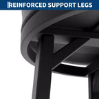 Lot de 2 tabourets de bar pivotants de 76 cm avec repose-pieds, tabourets de bar ronds sans dossier avec revêtement en cuir PU et cadre en métal, pour îlot de cuisine