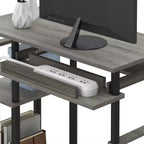 HOMLUX 31 Bureau d'ordinateur avec étagère de rangement, tiroir clavier coulissant et support pour multiprise