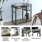 HOMLUX 31 Bureau d'ordinateur avec étagère de rangement, tiroir clavier coulissant et support pour multiprise