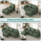 Canapés modulaires en forme de L, canapé nuage rembourré, ensemble de canapés avec poufs 2 places, canapé confortable sans assemblage