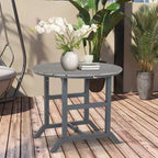 Table de patio ronde à cadre en aluminium avec trou pour parasol, table à manger extérieure pour 4 personnes