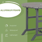 Table de patio ronde à cadre en aluminium avec trou pour parasol, table à manger extérieure pour 4 personnes