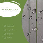 Table de patio ronde à cadre en aluminium avec trou pour parasol, table à manger extérieure pour 4 personnes