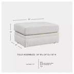 Pouf Maitelynn par Signature Design by Ashley, repose-pieds rembourré blanc craie au design moderne et coussiné