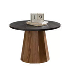 Table basse ronde moderne GDFStudio Parkey 23,62 po avec motif d'écorce d'arbre