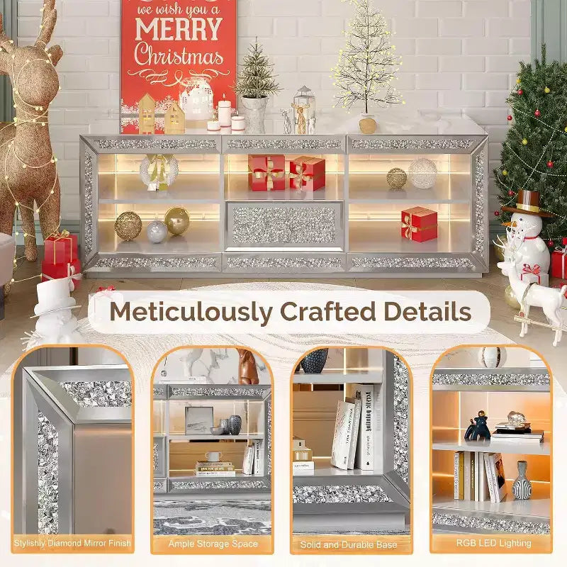 Meuble TV Karl Home Silver avec miroir