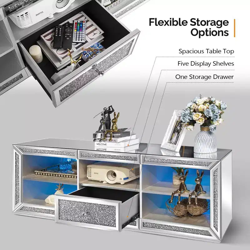 Meuble TV Karl Home Silver avec miroir