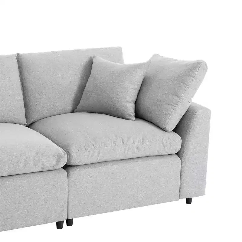 Canapé sectionnel convertible avec accoudoirs inclinés, canapé 4 places rembourré, canapé sectionnel avec coussins amovibles