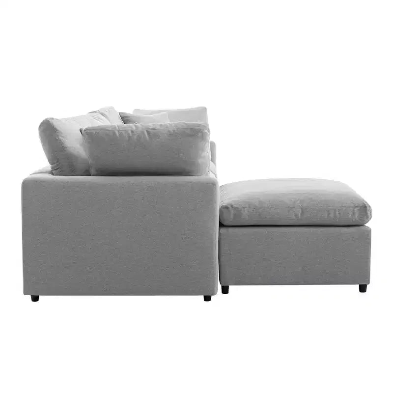 Canapé sectionnel convertible avec accoudoirs inclinés, canapé 4 places rembourré, canapé sectionnel avec coussins amovibles
